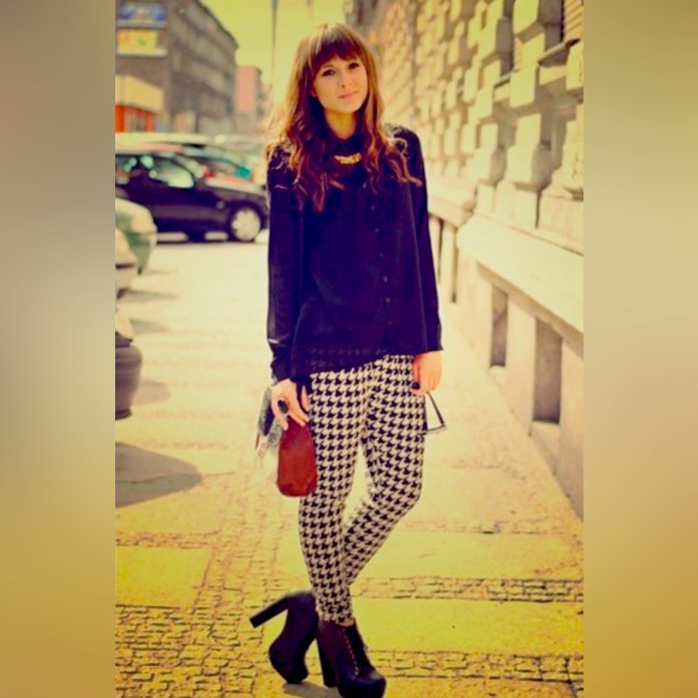 H&M Black and White Pants
